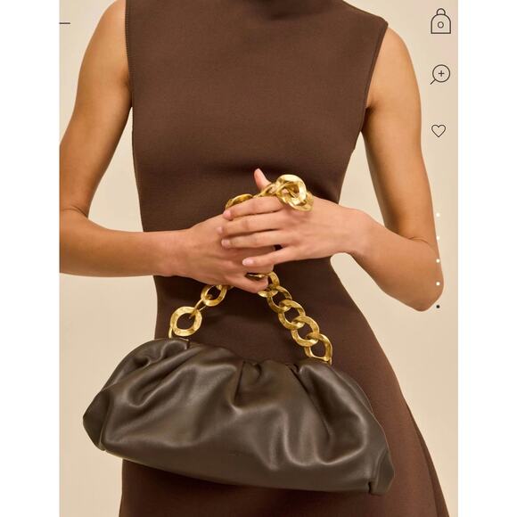 cult gaia Handbags - NEW Cult Gaia Dulce Shoulder Bag Brown Gold Chain Luwak